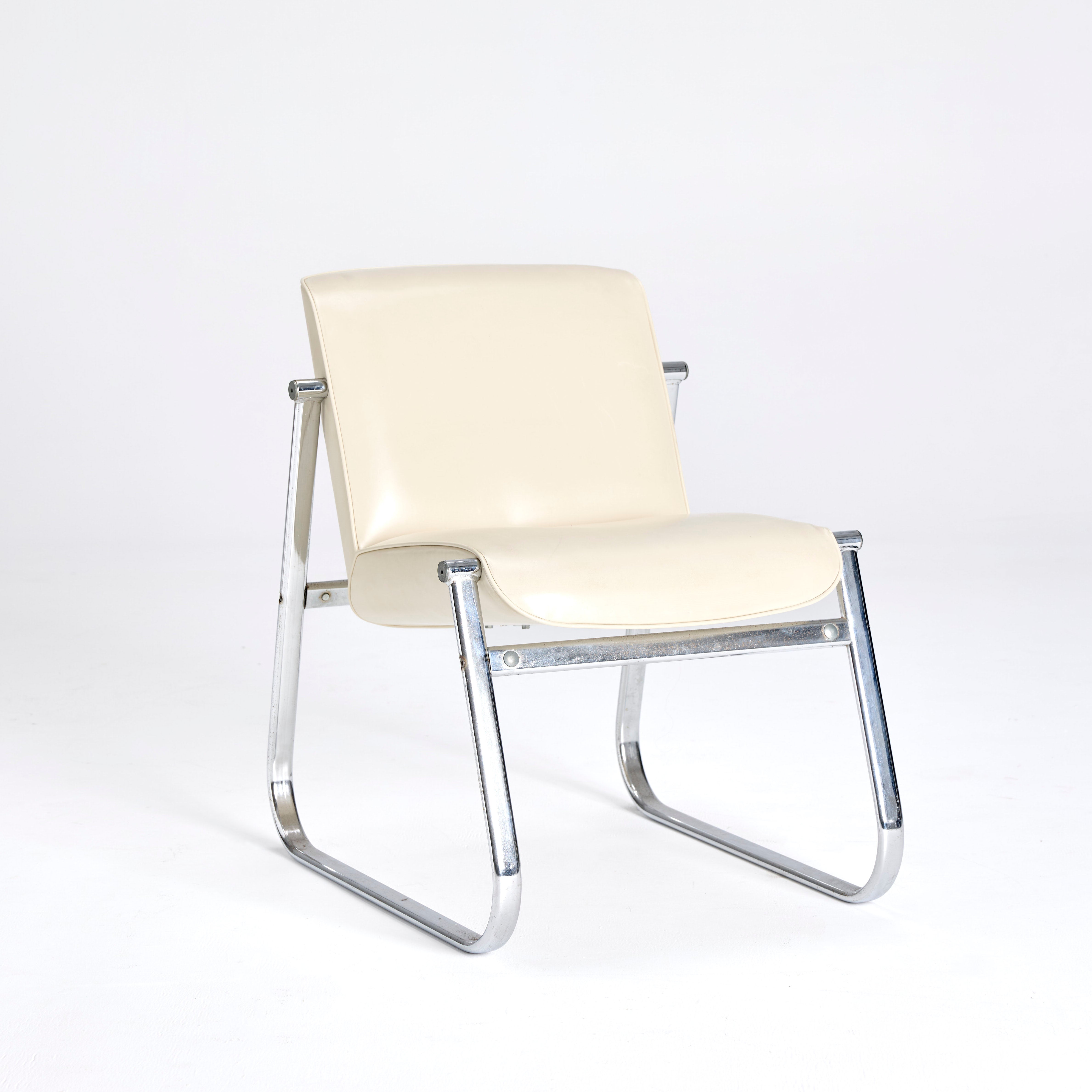 Ainsley Beige Leather Chair