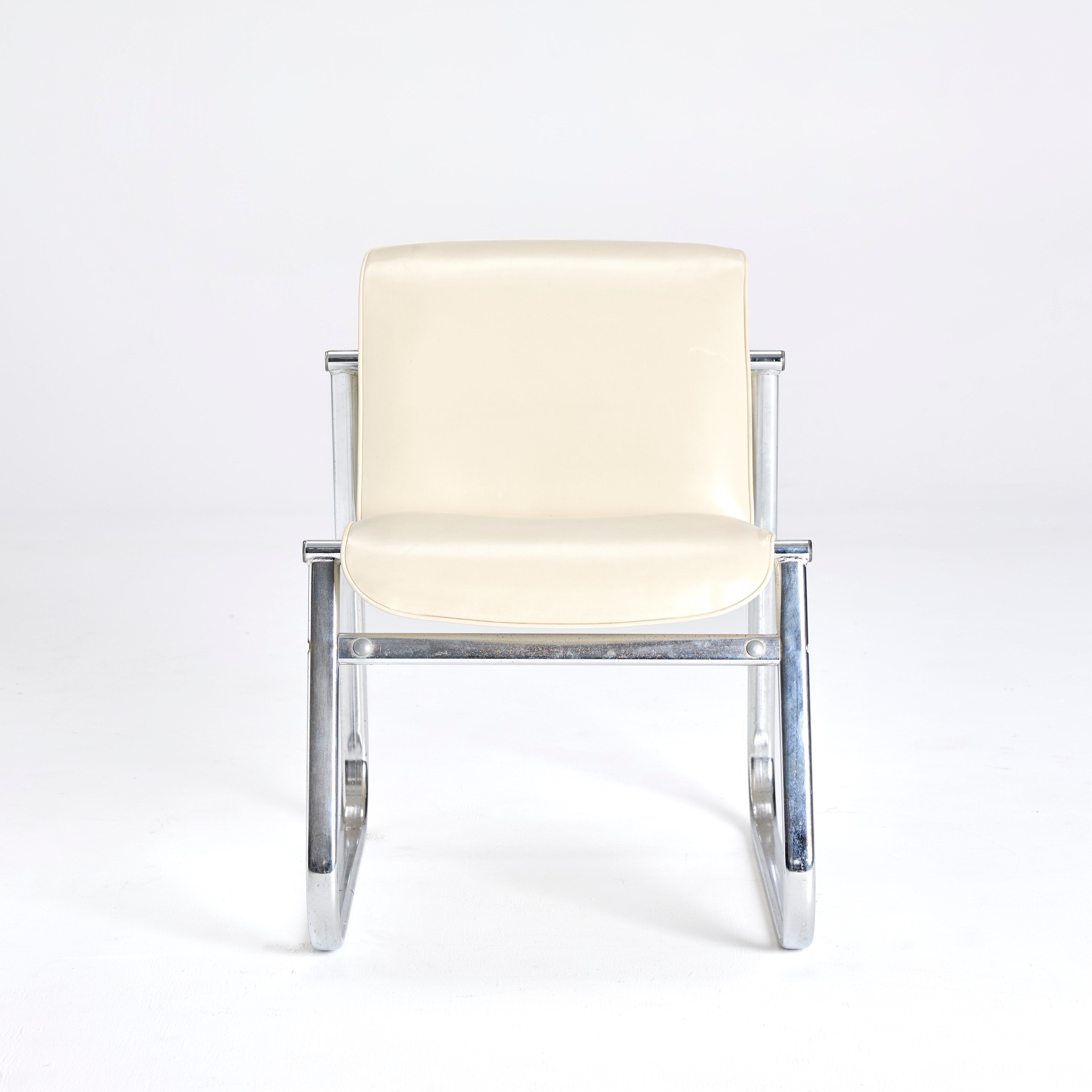 Ainsley Beige Leather Chair